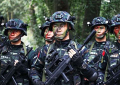 《反恐特戰隊之獵影》：為中國武警雕像