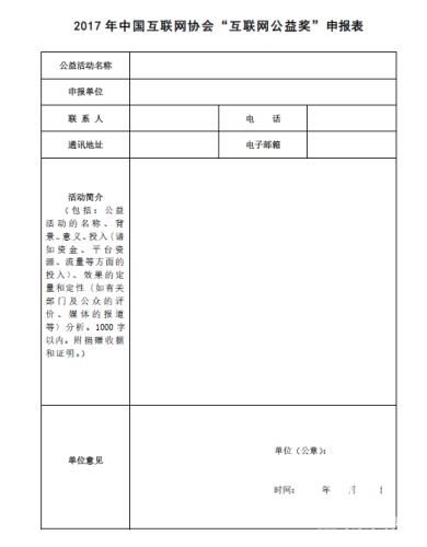中國互聯網協會“互聯網公益獎”開始申報