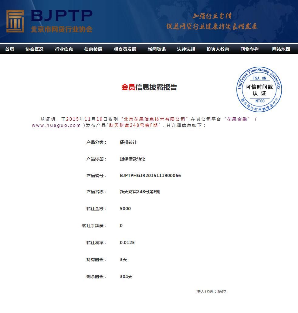 花果金融與北京市網貸行業協會實現100%項目信息互通