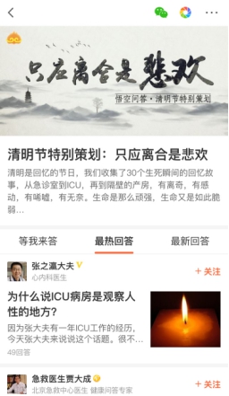 只因離合是悲歡 悟空問答數萬名網友探討生與死