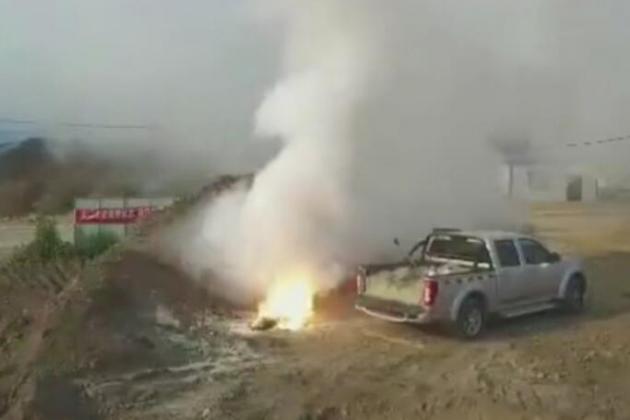 工地挖出燃燒彈排爆專家只身前往處置 航拍現場畫面曝光