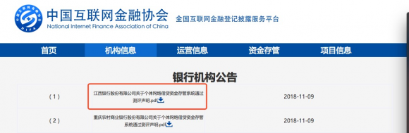 和信貸資金存管銀行通過測評