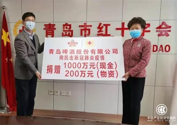 青島啤酒捐贈1000萬元現金及200萬元物資抗擊疫情