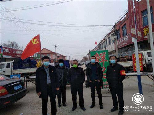 平度市仁兆鎮黨旗插在網格 編織防控疫情安全網 