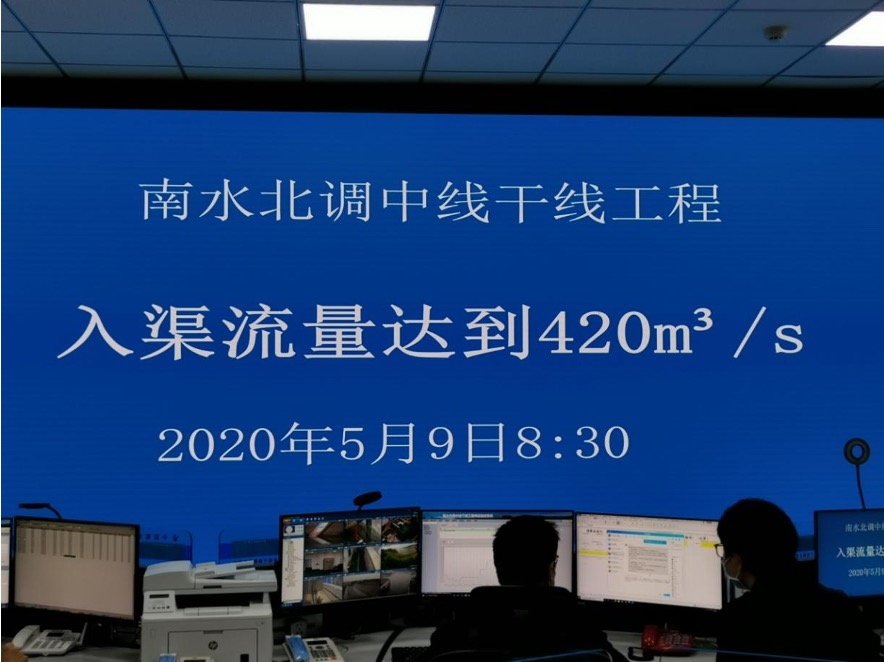 南水北調中線工程首次以設計最大流量輸水 向京津冀豫輸水290億立方米