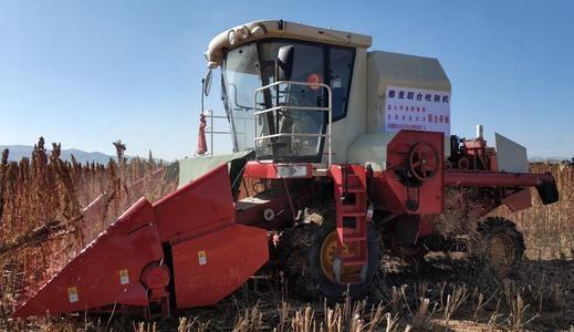 全國首臺藜麥聯合收割機亮相