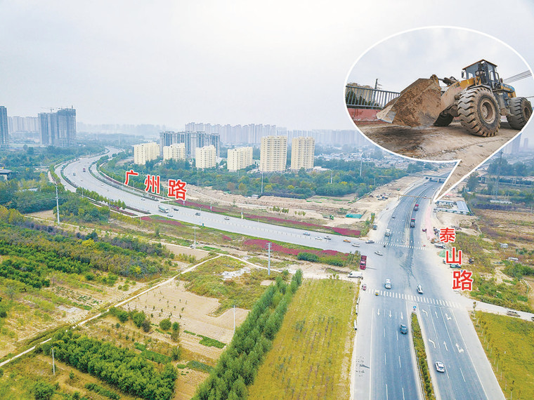 菏澤市區泰山路與廣州路交叉路口通車