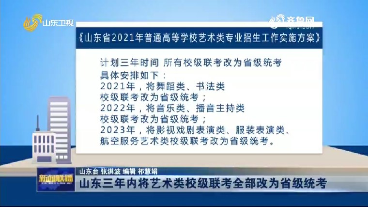 山東三年內將藝術類校級聯考全部改為省級統考