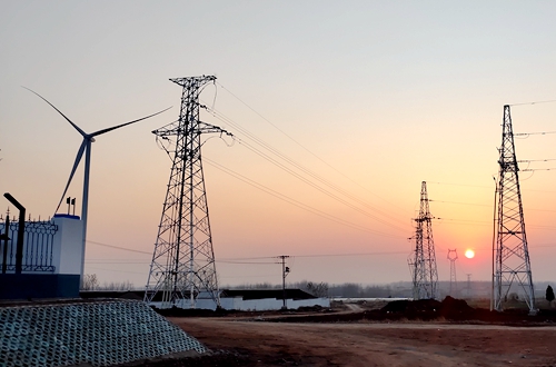 郯城縣高峰頭鎮：50MW飛克風力發電項目開始并網發電