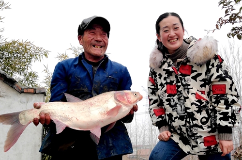 過大年，郯城坊前村分魚嘍！