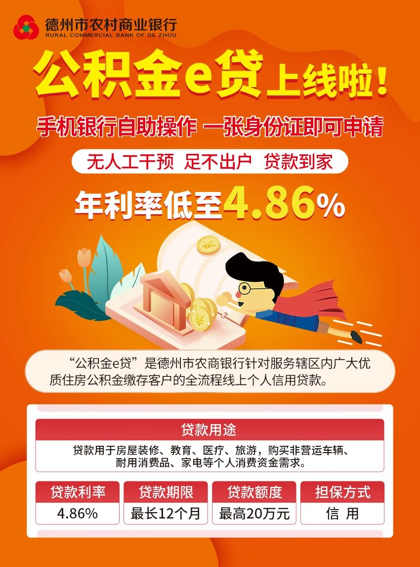 熱烈祝賀德州市農村商業銀行“公積金e貸”業務線上貸款金額突破5000萬元！