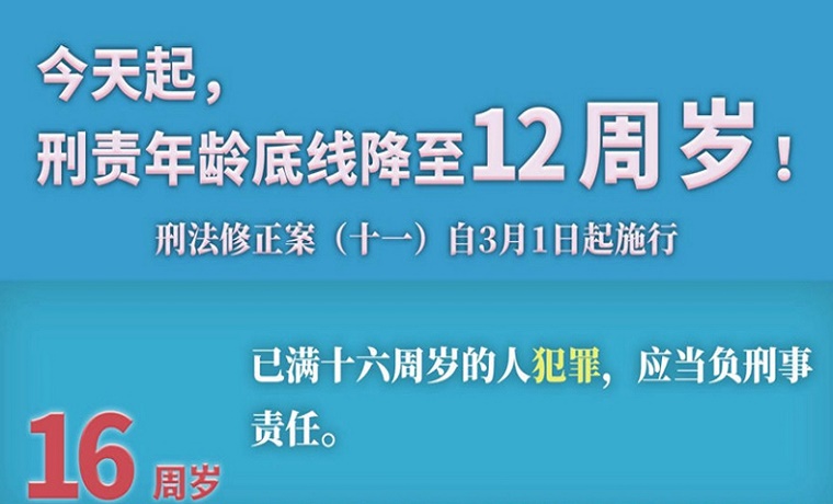 今天起，12歲成為刑責年齡新底線