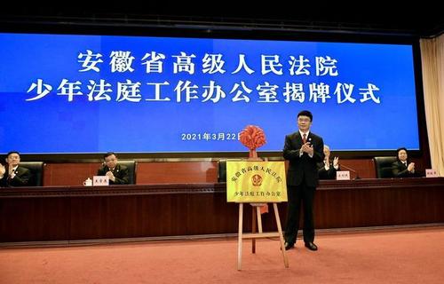 依法嚴懲侵害未成年人犯罪 安徽高院少年法庭工作辦公室揭牌
