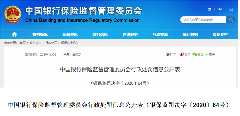 銀保監會依法查處5家金融機構違法違規行為 涉及華夏、招商等銀行