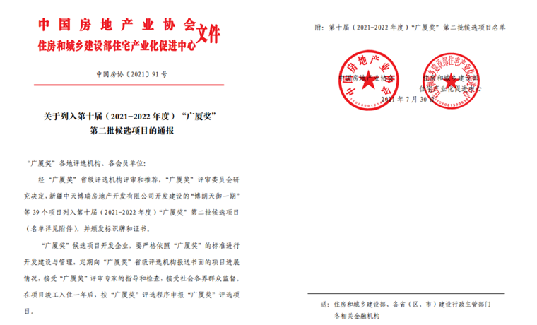 【榮譽】濟寧市2個項目入選“廣廈獎”候選項目