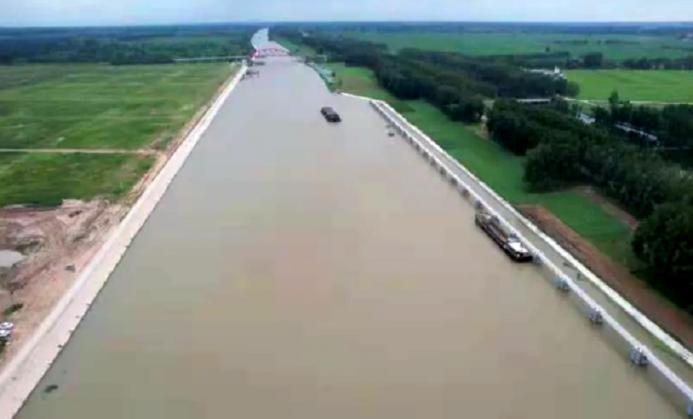 濟寧京杭運河湖西航道（二級壩~蘇魯界）改造工程提前交工驗收