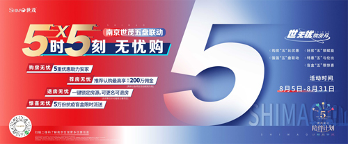 南京世茂5時5刻無憂購，南京加油Give me five！