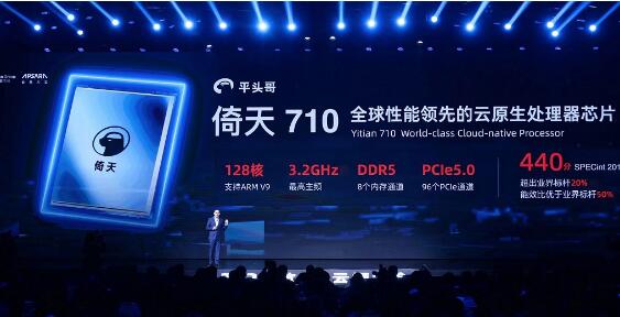 阿里發布自研CPU芯片倚天710