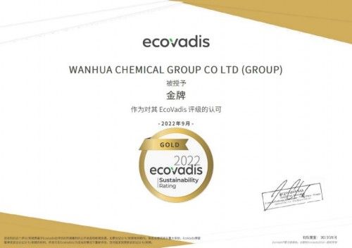 深化可持續發展戰略，萬華化學再獲EcoVadis金牌認證勛章