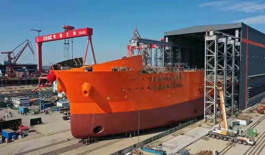 我國首艘面向深海萬米鉆探的超深水科考船實現主船體貫通