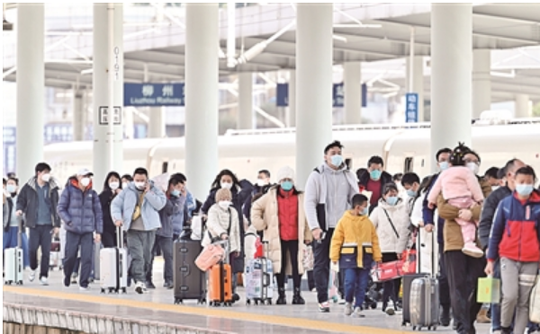 2023年春節假期全國共發送旅客約2.26億人次