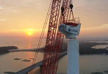 國內首臺12兆瓦海上風電機組完成安裝