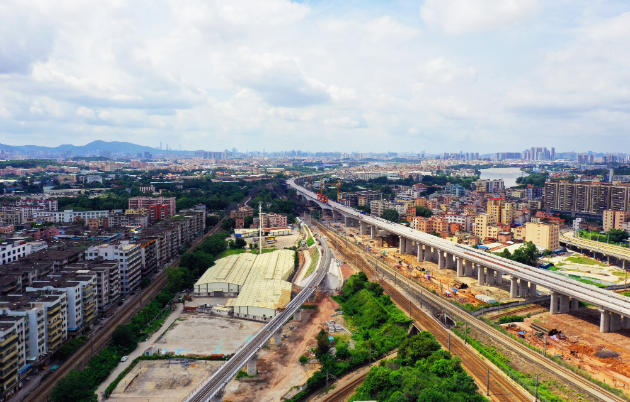 廣湛高鐵聯絡線成功接入華南地區最大編組站