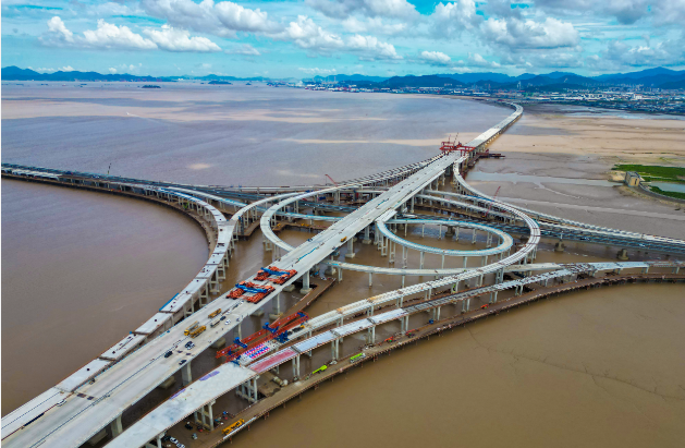 亞洲最大！杭甬高速復線濱海互通全面架通