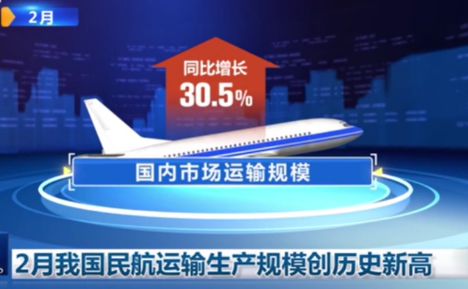 2月我國民航運輸生產規模創歷史新高