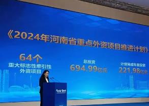 2024年河南省重點外資項目推進計劃發布 總投資694.99億元