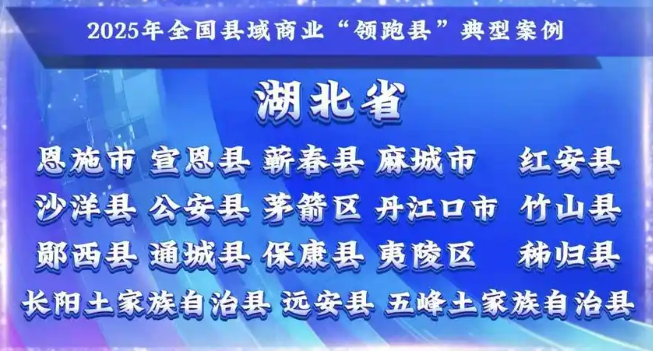 湖北18個縣（市、區）入選全國縣域商業