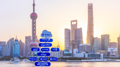 上海電信數字城市指示牌里的，是智惠城市的美好生活圖景