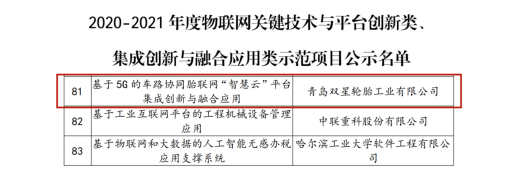 輪胎行業唯一！卡奧斯助力雙星入選工信部年度物聯網項目