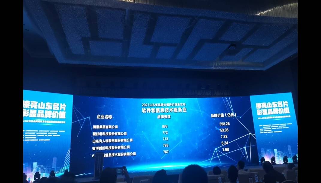 2021山東省重點行業品牌價值榜發布 浪潮、聚好看品牌強度分列行業前二 