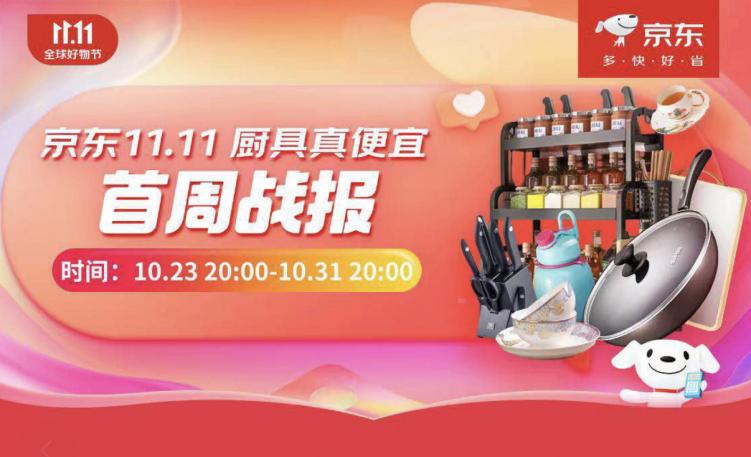 京東廚具11.11趨勢品類增長亮眼 有鈦鍋具、抗菌刀具等首周成交額同比超3倍